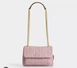 B3-005 Coach Elodie Crossbody Bag In Loved Pink Denim With Quilting CER78